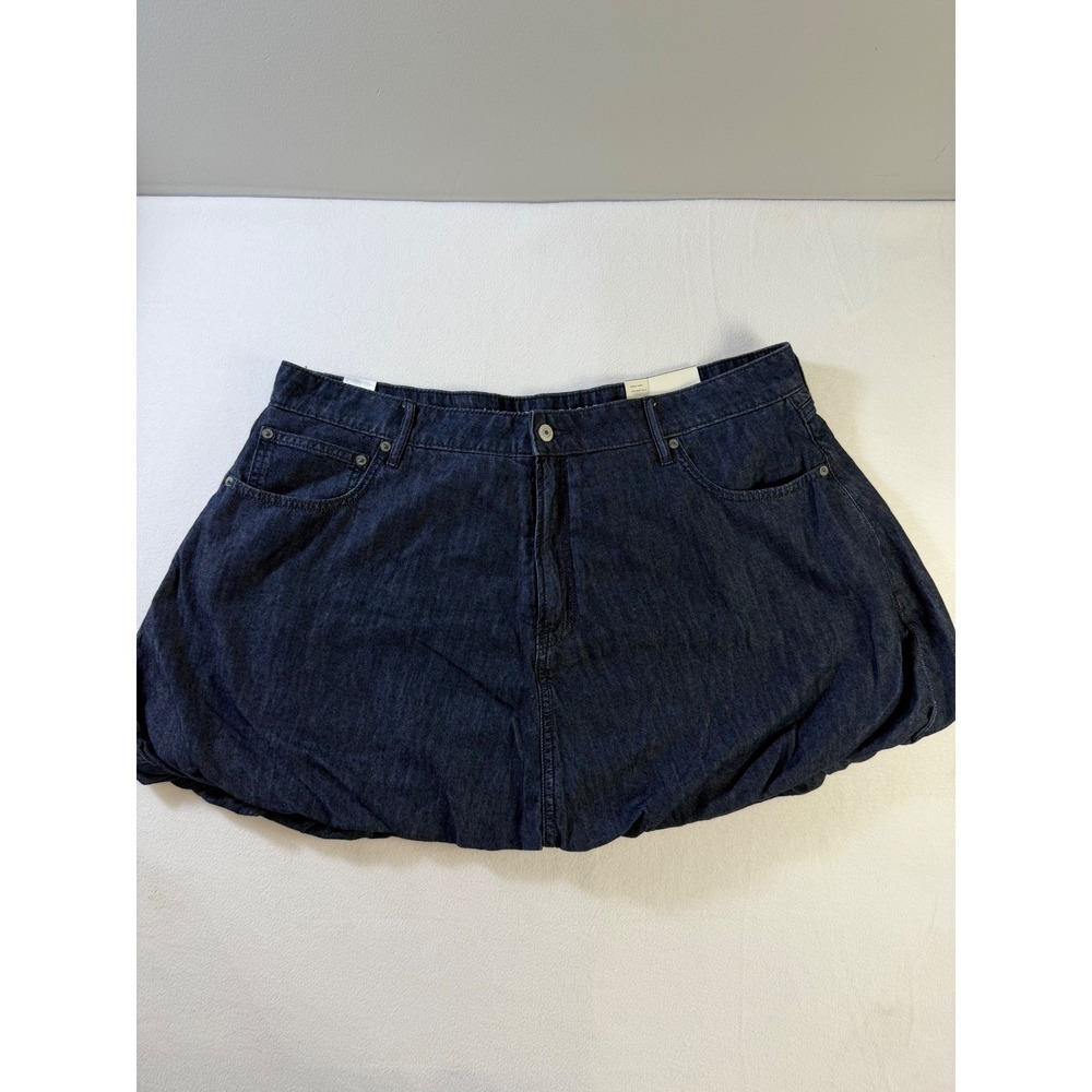 American Eagle Bubble Skort SZ 18 Dark Wash Denim Mini Skirt Y2K Boho Festival